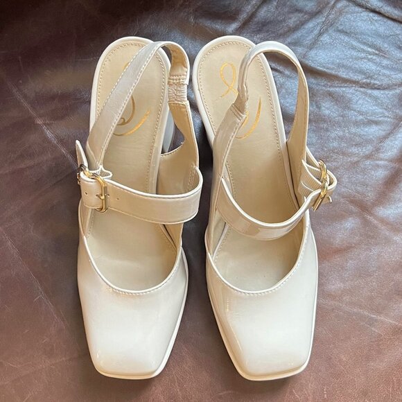 Sam Edelman Cream Block Heel Slingbacks - Picture 5 of 5